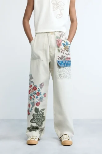 Long Floral Trousers
