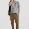 Long Mixed-Fabric Trousers