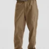 Long Mixed-Fabric Trousers