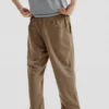 Long Mixed-Fabric Trousers
