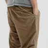 Long Mixed-Fabric Trousers