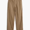 Long Mixed-Fabric Trousers