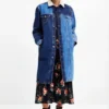 Long Padded Denim Jacket Long Padded Denim Jacket