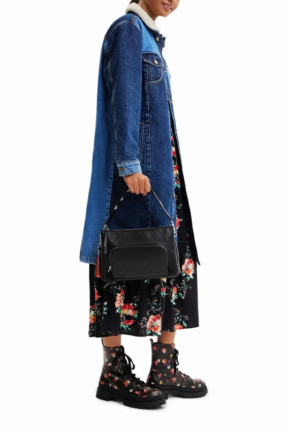Long Padded Denim Jacket Long Padded Denim Jacket