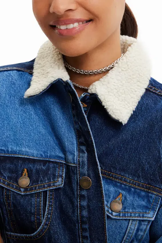 Long Padded Denim Jacket Long Padded Denim Jacket