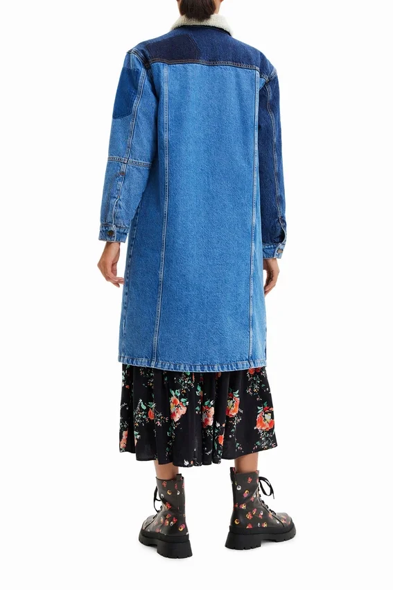 Long Padded Denim Jacket Long Padded Denim Jacket