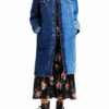 Long Padded Denim Jacket Long Padded Denim Jacket