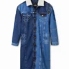 Long Padded Denim Jacket Long Padded Denim Jacket