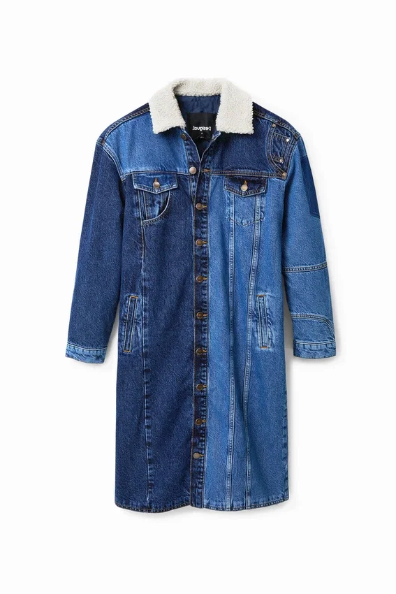Long Padded Denim Jacket Long Padded Denim Jacket