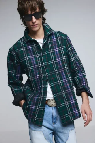 Long-Sleeve Check Overshirt