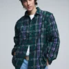 Long-Sleeve Check Overshirt