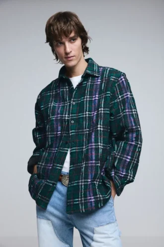 Long-Sleeve Check Overshirt
