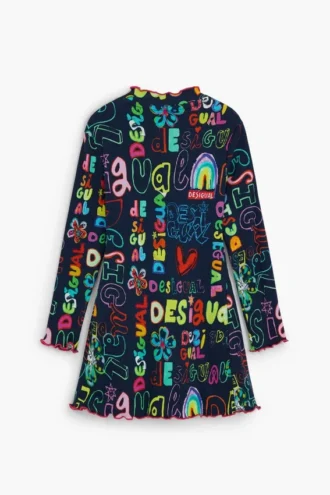 Long Sleeve Lettering Dress
