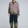 Long-Sleeved Checked Patch Shirt