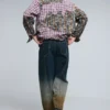 Long-Sleeved Checked Patch Shirt