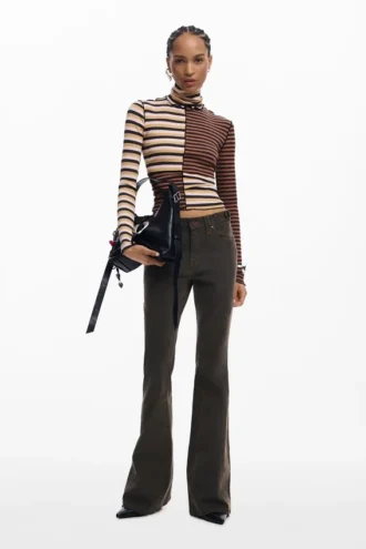 Long-Sleeved T-Shirt with High Neck