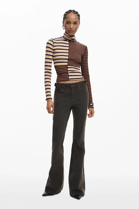 Long-Sleeved T-Shirt with High Neck Long-Sleeved T-Shirt with High Neck
