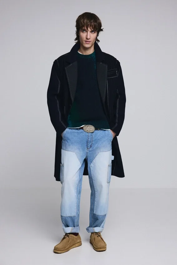 Long Striped Wool Coat Long Striped Wool Coat