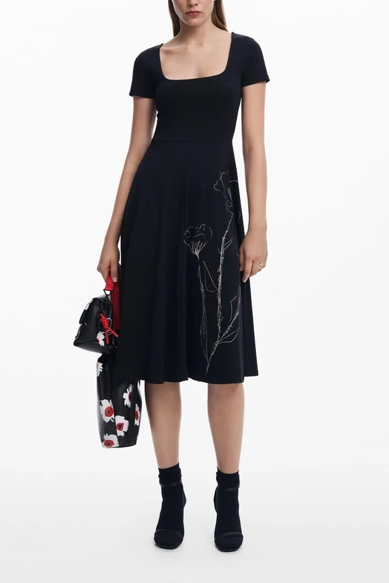 Low-Cut Midi Dress Low-Cut Midi Dress