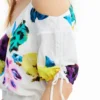M. Christian Lacroix Short Gathered Floral Blouse
