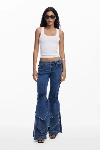Mar&Iacute;A Escote Denim Pants