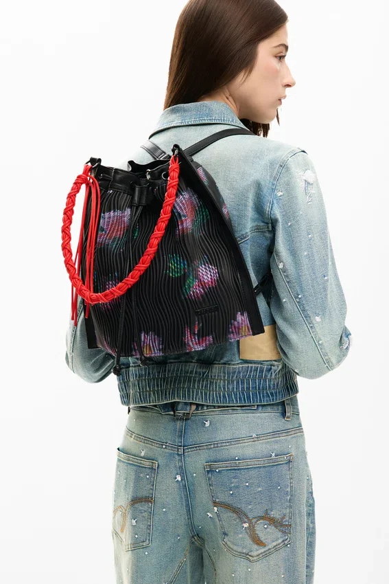Medium Backpack Flower Texture Medium Backpack Flower Texture