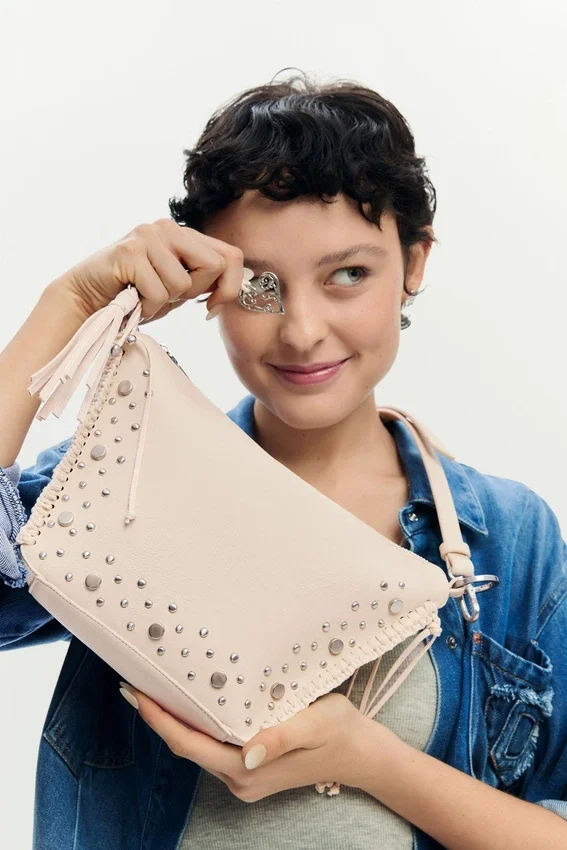 Medium Bag Studs Fringes Medium Bag Studs Fringes