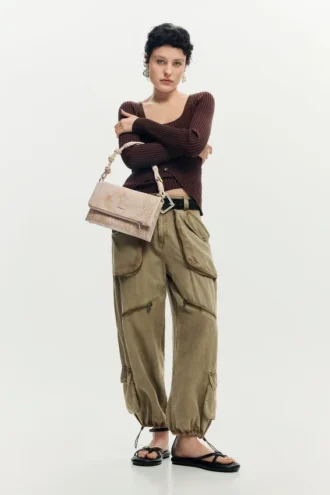 Medium Bag with Embroidered Flap
