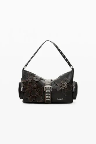 Medium Bag with Flower Appliques