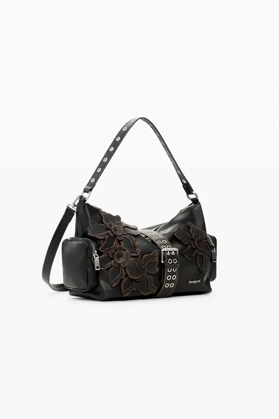 Medium Bag with Flower Appliques Medium Bag with Flower Appliques