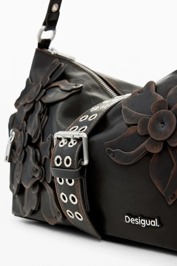 Medium Bag with Flower Appliques Medium Bag with Flower Appliques