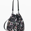 Medium Braided Backpack with Flowers