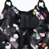 Medium Braided Backpack with Flowers