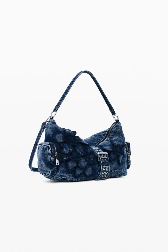 Medium Denim Floral Bag Medium Denim Floral Bag