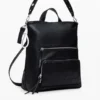 Medium Faux Leather Effect Logo Backpack