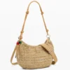 Medium Oval Raffia Bag with Charms
