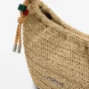Medium Oval Raffia Bag with Charms