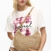 Medium Oval Raffia Bag with Charms