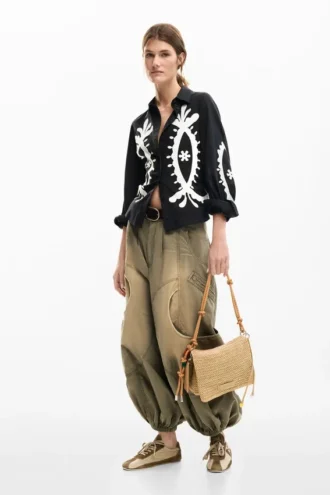 Medium Raffia Bag with Charms