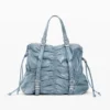 Medium Ruched Denim Backpack
