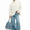 Medium Ruched Denim Backpack