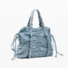 Medium Ruched Denim Backpack