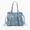 Medium Ruched Denim Backpack