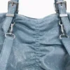 Medium Ruched Denim Backpack