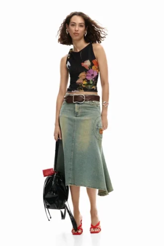 Mesh T-Shirt with Flowers