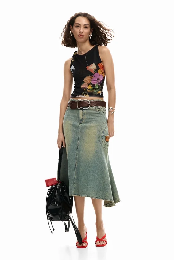 Mesh T-Shirt with Flowers Mesh T-Shirt with Flowers