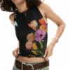 Mesh T-Shirt with Flowers Mesh T-Shirt with Flowers
