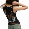 Mesh T-Shirt with Flowers Mesh T-Shirt with Flowers