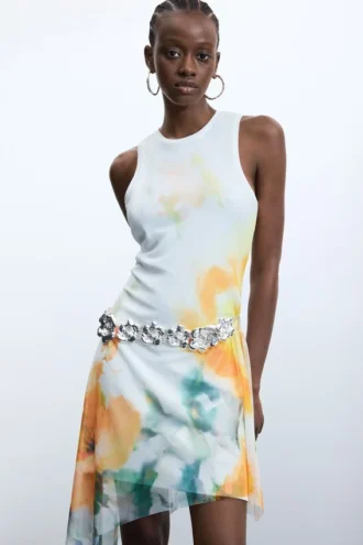 Metallic Flower Belt