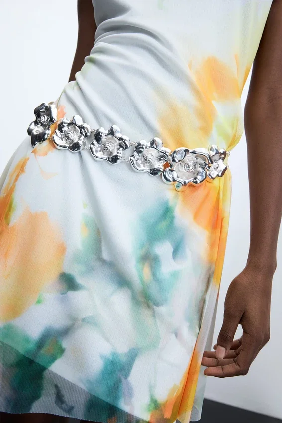 Metallic Flower Belt Metallic Flower Belt
